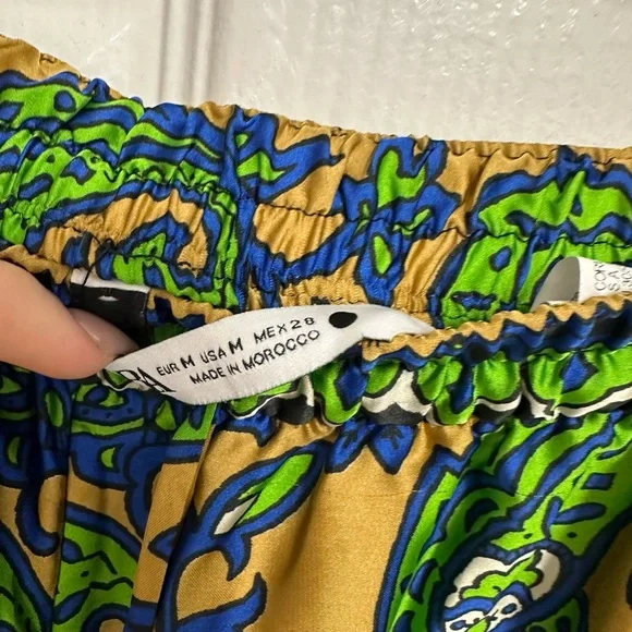 Zara Multicolor Paisley Wide Leg Pants - Picture 3 of 4